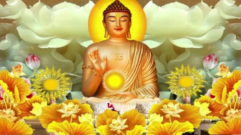 Hình hoa sen xung quanh Đức Phật 