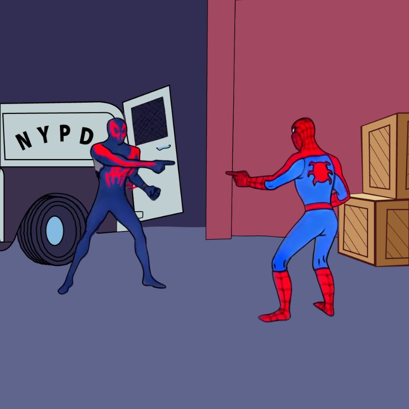 Meme chỉ tay Spider-Man hài hước