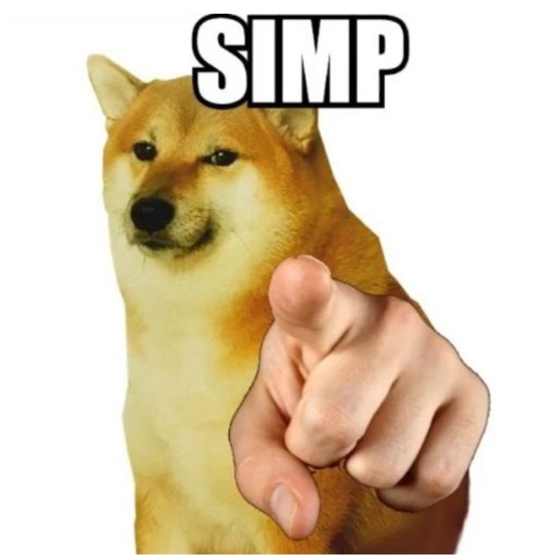 Meme chú chó Shiba chỉ tay SIMP
