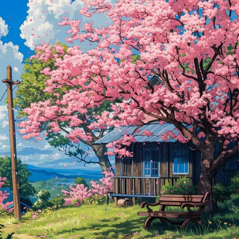 99+ Ảnh phong cảnh Anime 4K tuyệt đẹp, sắc nét nhất 24 Ảnh phong cảnh anime hoa anh đào nở rộ