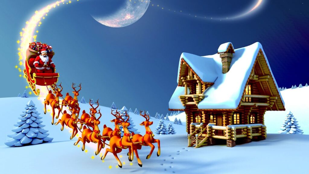 99+ mẫu hình nền Giáng Sinh lung linh, đáng yêu cho mùa lễ hội 7 hình nền giáng sinh ông già Noel cưỡi tuần lộc