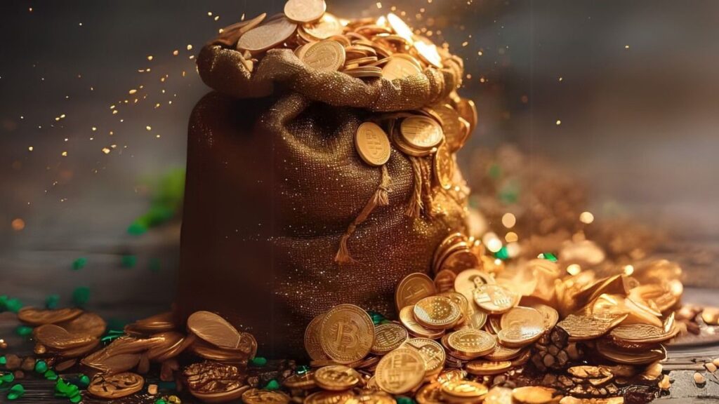 Hình nền túi đồng xu tràn đầy cho người mệnh Kim