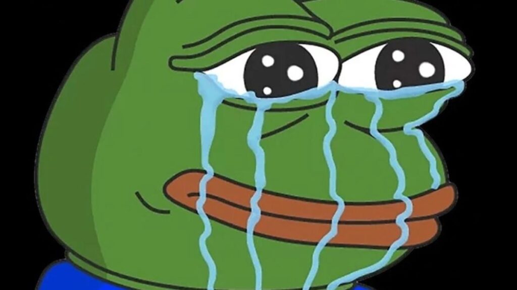 Hình nền meme chú ếch xanh khóc