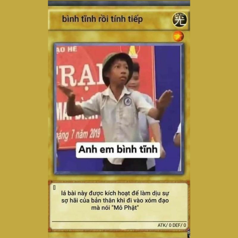 69+ Lá bài meme hài hước, ấn tượng, hot nhất mạng xã hội 15 Lá bài meme bình tĩnh hài hước