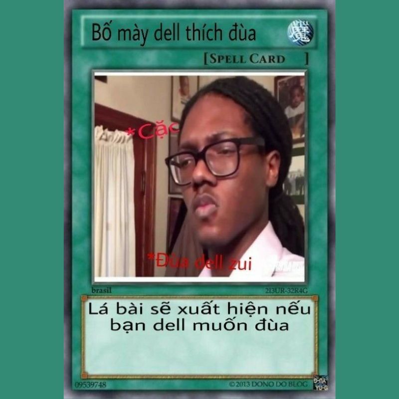 69+ Lá bài meme hài hước, ấn tượng, hot nhất mạng xã hội 18 Meme lá bài anh da đen khắc chế cực bựa