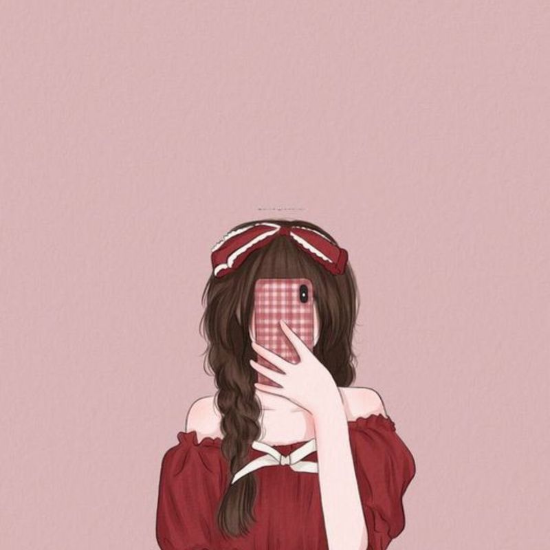 100+ Ảnh che mặt con gái avatar cute, cực xinh, cực đáng yêu 18 Ảnh avatar con gái che mặt thắt tóc dễ thương