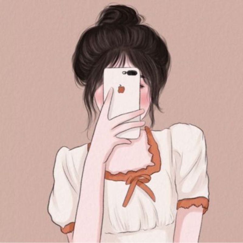 100+ Ảnh che mặt con gái avatar cute, cực xinh, cực đáng yêu 3 Che mặt con gái avatar cute búi tóc