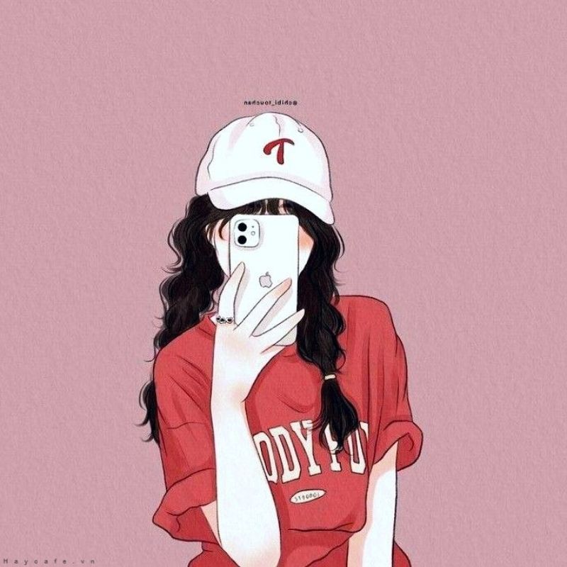 100+ Ảnh che mặt con gái avatar cute, cực xinh, cực đáng yêu 5 Che mặt con gái avatar cute hoạt hình