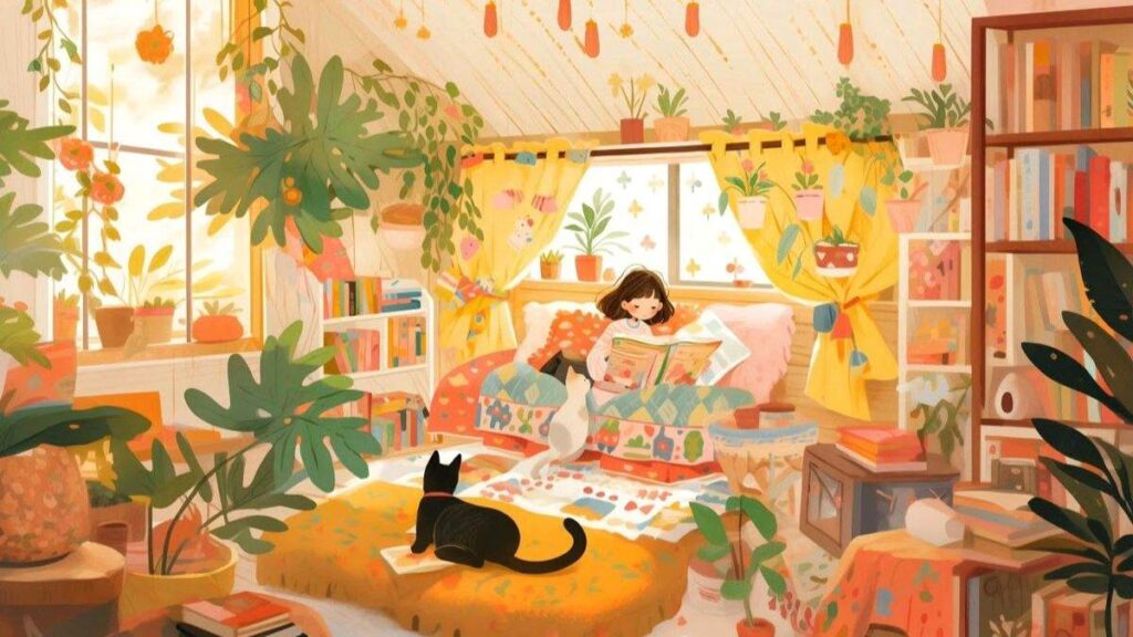 Ảnh phong ngủ chill cài hình nền laptop