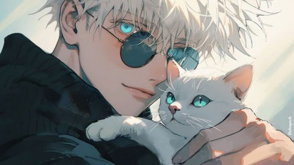 Ảnh nền Gojo và mèo dễ thương