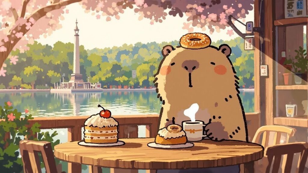 hình nền máy tính cappy bara chill