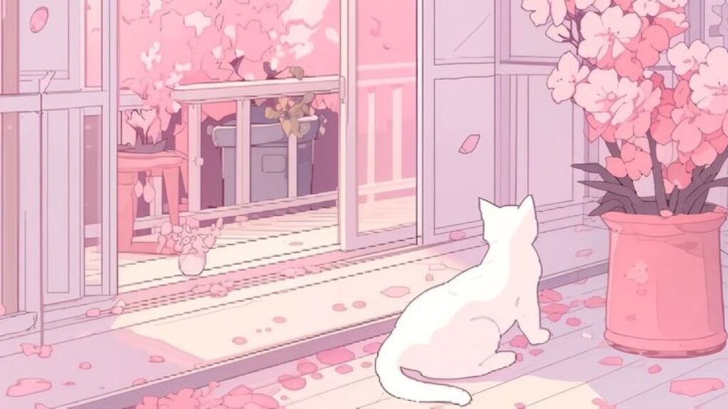 hình nền máy tính dễ thương mèo