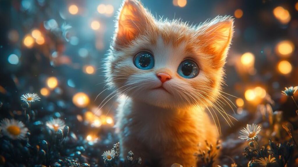 Hình nền mèo 3D đáng yêu