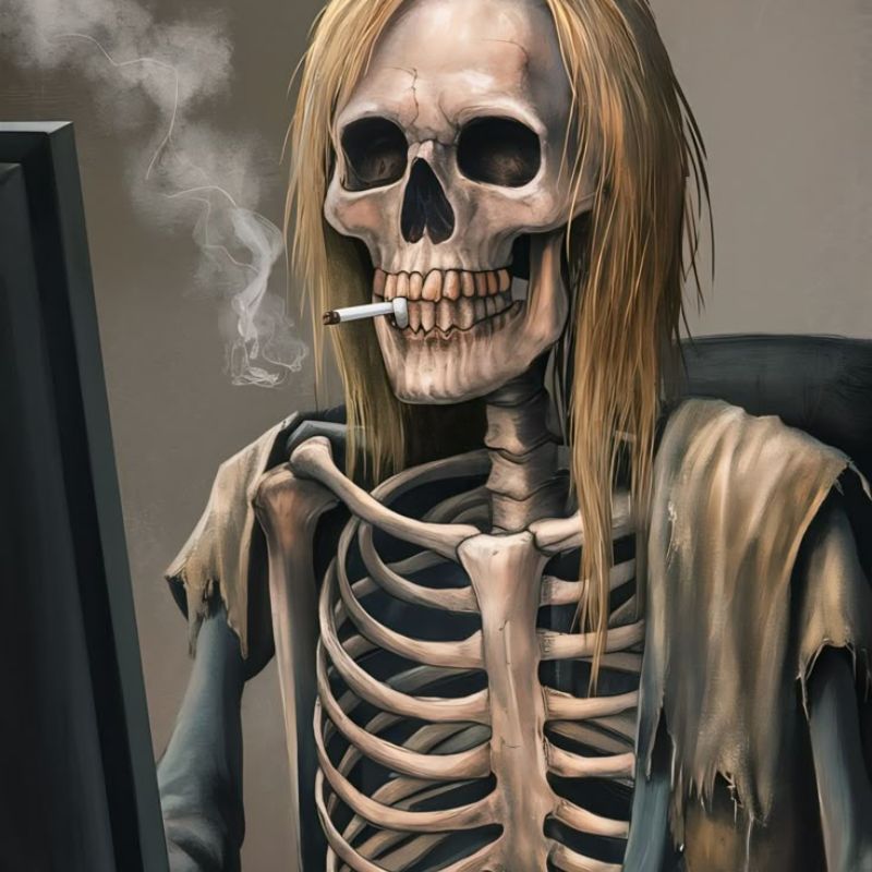 99+ Ảnh skeleton meme hài hước nhất, đảm bảo cười vỡ bụng 12 Skeleton hút thuốc siêu ngầu