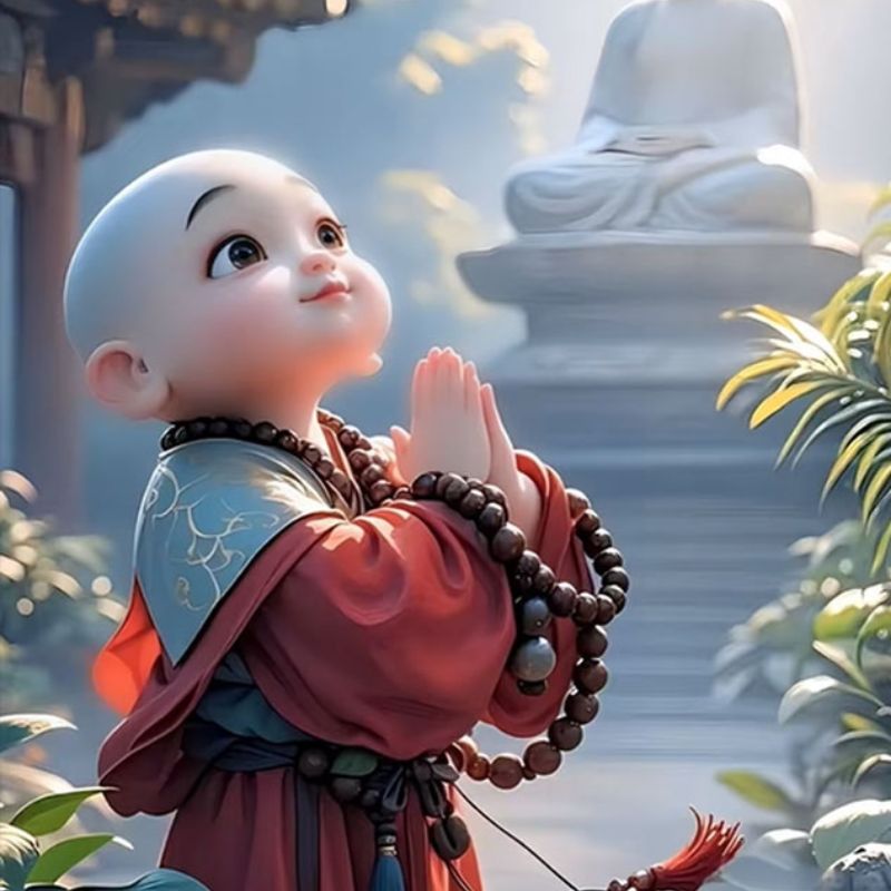 100+ Avatar chú tiểu an nhiên, đáng yêu, được yêu thích hiện nay 14 Avatar hình chú tiểu chắp tay ngước nhìn Đức Phật