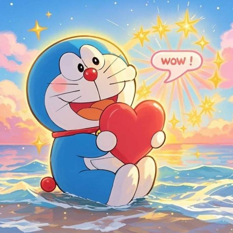 100+ avatar Doremon mới siêu dễ thương, ngầu năm 2026 4 avatar doremon cùng trái tim đáng yêu