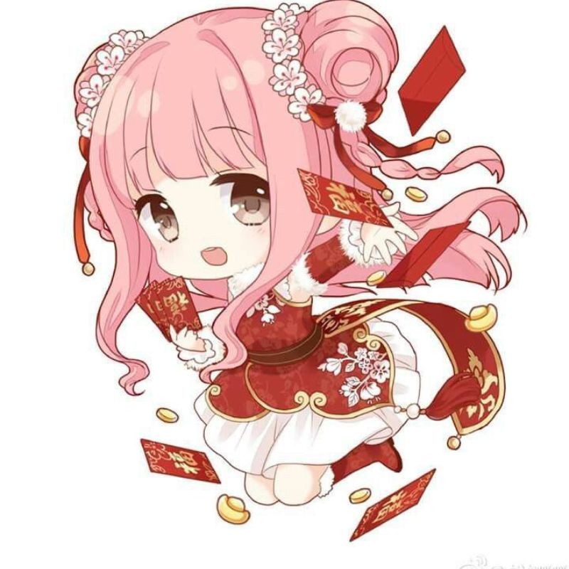 99+ Bộ sưu tập ảnh anime Tết 2026 đẹp, chất, dễ thương 18 Hình nền điện thoại Tết anime chibi