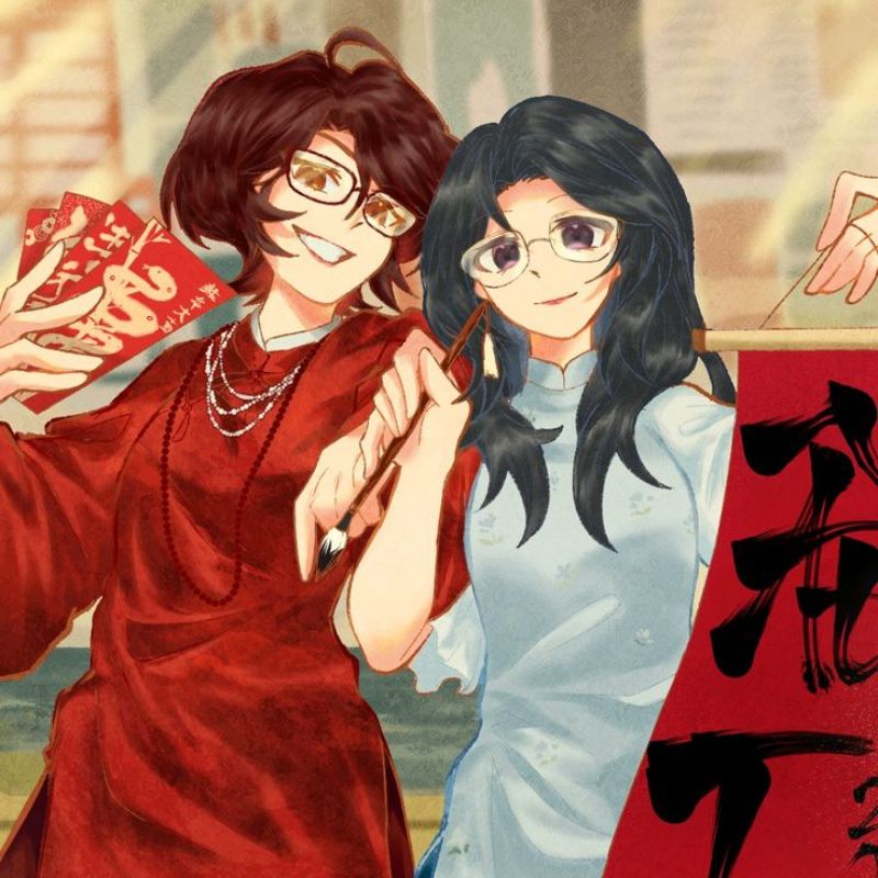 99+ Bộ sưu tập ảnh anime Tết 2026 đẹp, chất, dễ thương 23 Ảnh anime nữ mặc áo dài Tết Việt