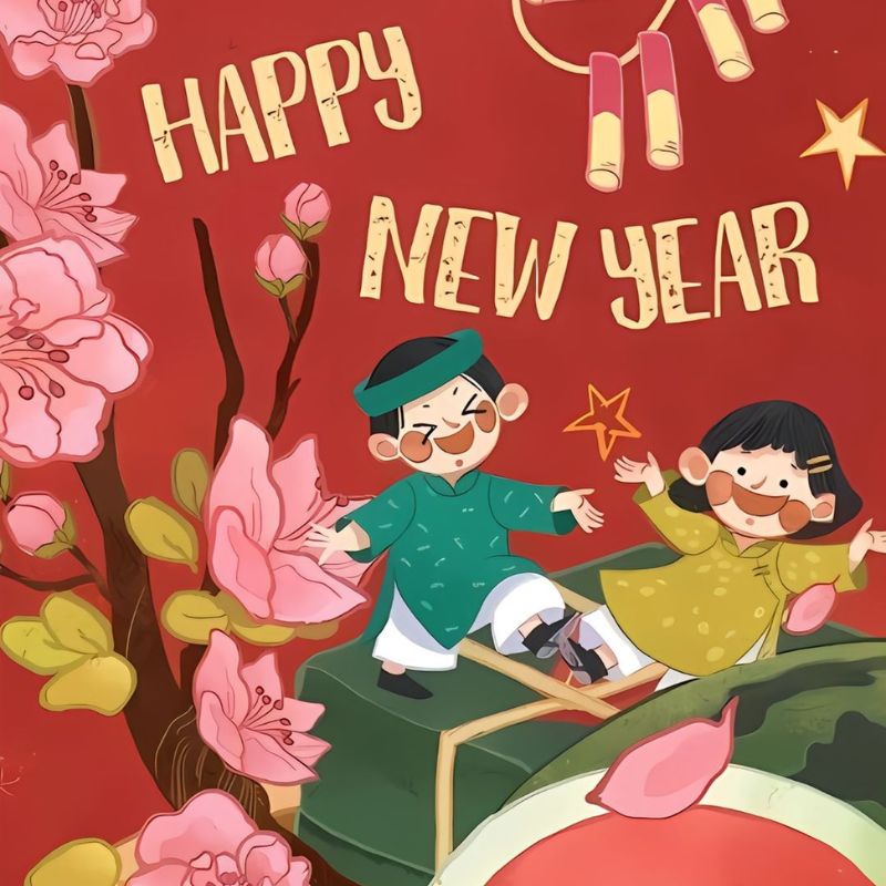 99+ Bộ sưu tập ảnh anime Tết 2026 đẹp, chất, dễ thương 22 Hình Happy New Year Tết Việt Nam