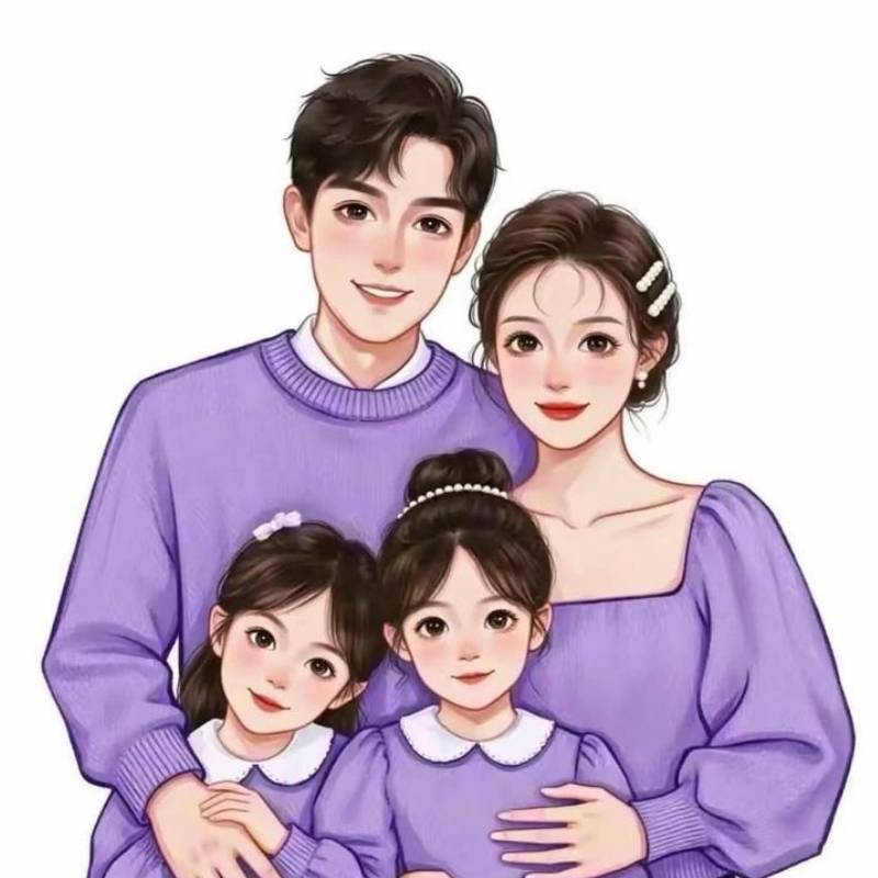 99+ avatar gia đình đẹp, ấm áp và ý nghĩa nhất năm 2026 10 avatar gia đình 4 người áo tím