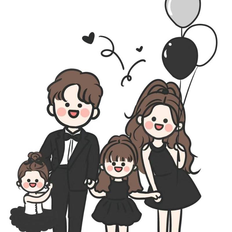 99+ avatar gia đình đẹp, ấm áp và ý nghĩa nhất năm 2026 9 Gia đình 4 người trong buổi tiệc