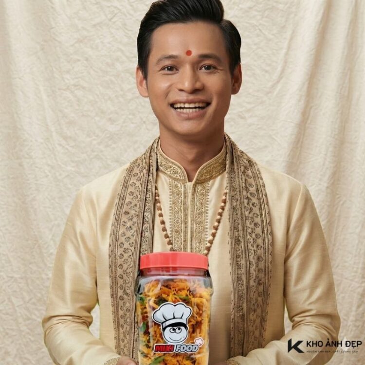 meme độ mixi ấn độ cầm hộp khô gà