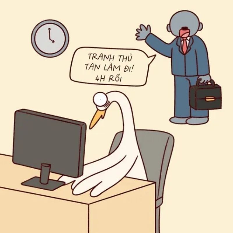 199+ meme công sở hài hước khiến dân văn phòng cười xỉu 25 Meme công sở Cò Lõ tan làm