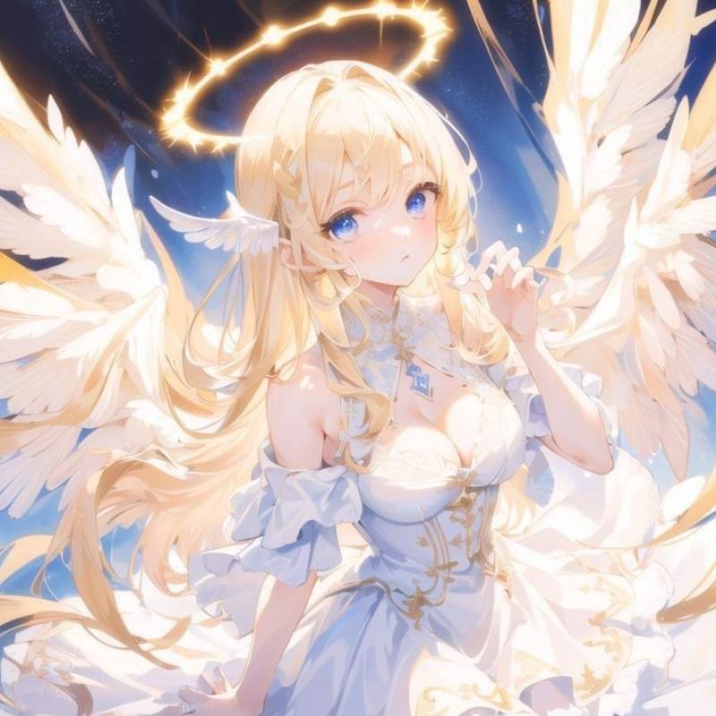 169+ ảnh anime thiên thần đẹp thuần khiết, trong sáng, thánh thiện 3 Hình ảnh anime nhân vật thiên thần tóc vàng