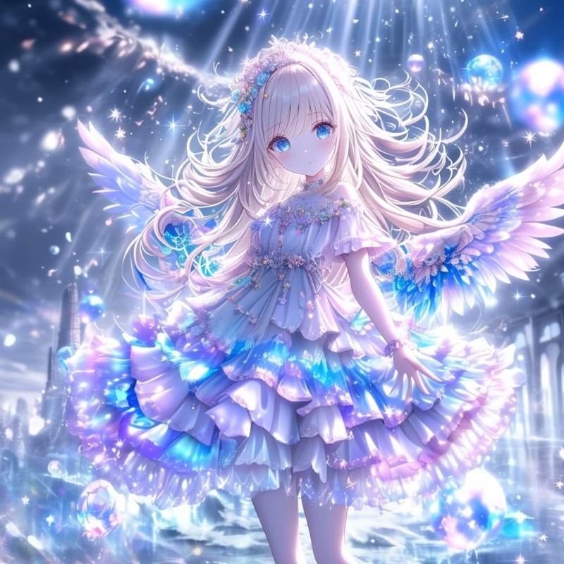 169+ ảnh anime thiên thần đẹp thuần khiết, trong sáng, thánh thiện 8 Hình ảnh anime thiên thần váy phồng đẹp