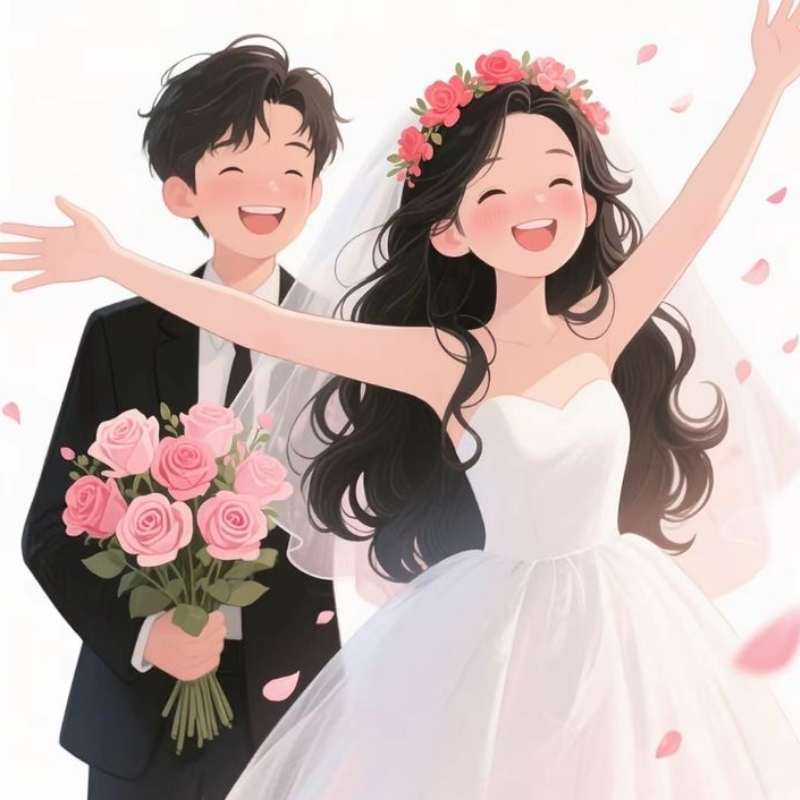 100+ ảnh cưới anime siêu lãng mạn, dễ thương, chuẩn anime wedding 9 Ảnh cưới cặp đôi đơn giản anime