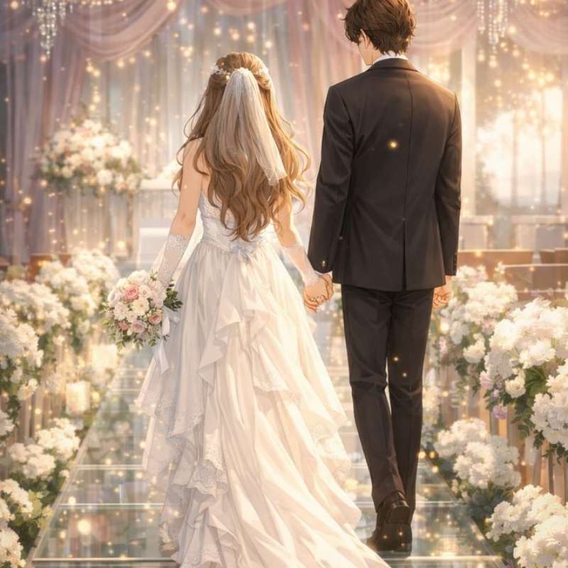 100+ ảnh cưới anime siêu lãng mạn, dễ thương, chuẩn anime wedding 16 Hình ảnh cưới sau lưng anime