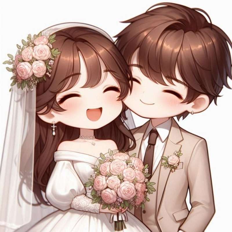 100+ ảnh cưới anime siêu lãng mạn, dễ thương, chuẩn anime wedding 8 Bộ ảnh cưới chibi anime